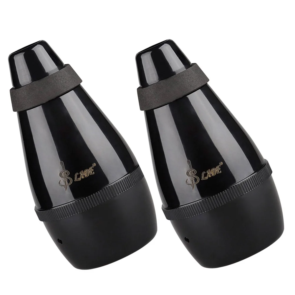 

2 Pcs Small Silencer Plastic Trumpet Mute Straight Accessories Horn for Beginners Muffler Fully Enclosed Replacement