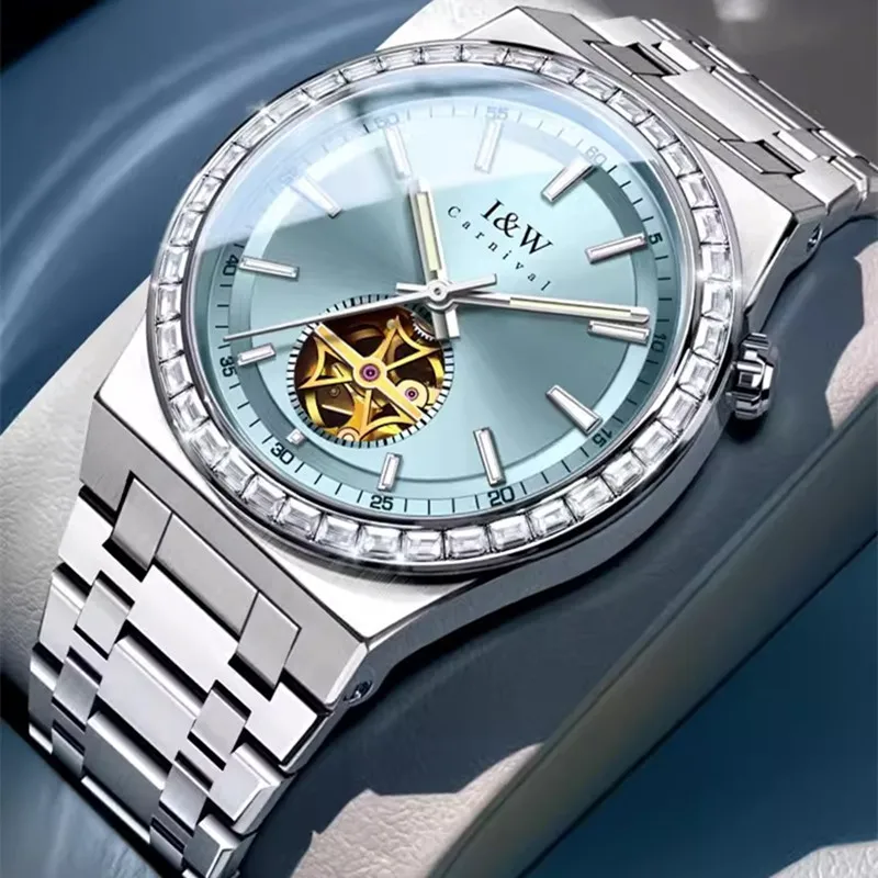 

Relogio Masculino I&W CARNIVAL Mechanical Business Watch for Men Brand Luxury Automatic Wrist Watch 50M Waterproof Reloj Hombre