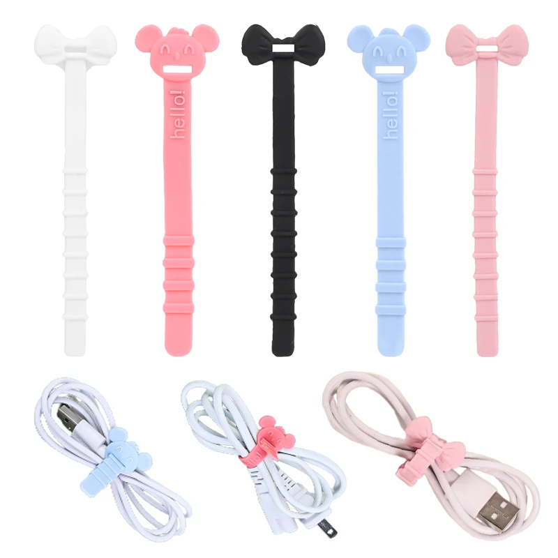 1/5PCS Cartoon Cute Cable Ties Silicone Wire Cord Organizer Strap For Charger Data Line Earphone Management Cables Tie Clip
1/5PCS Cartoon Cute Cable Ties Silicone Wire Cord Organizer Strap For Charger Data Line Earphone Management Cables Tie Clip