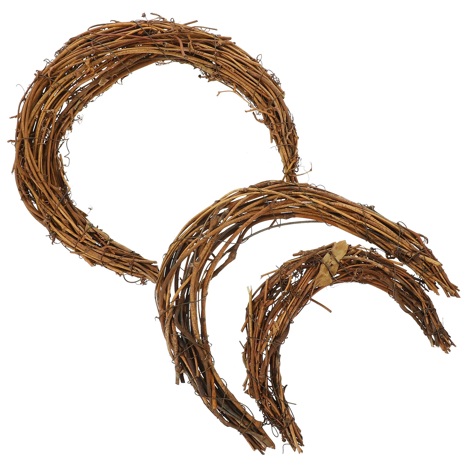 

Natural Grapevine Wreath Diy Moon Shaped Wreath Hoop Vine Branch Wreath Ring Rattan Wreath Garland Floral Hoop Ring Diy Crafts