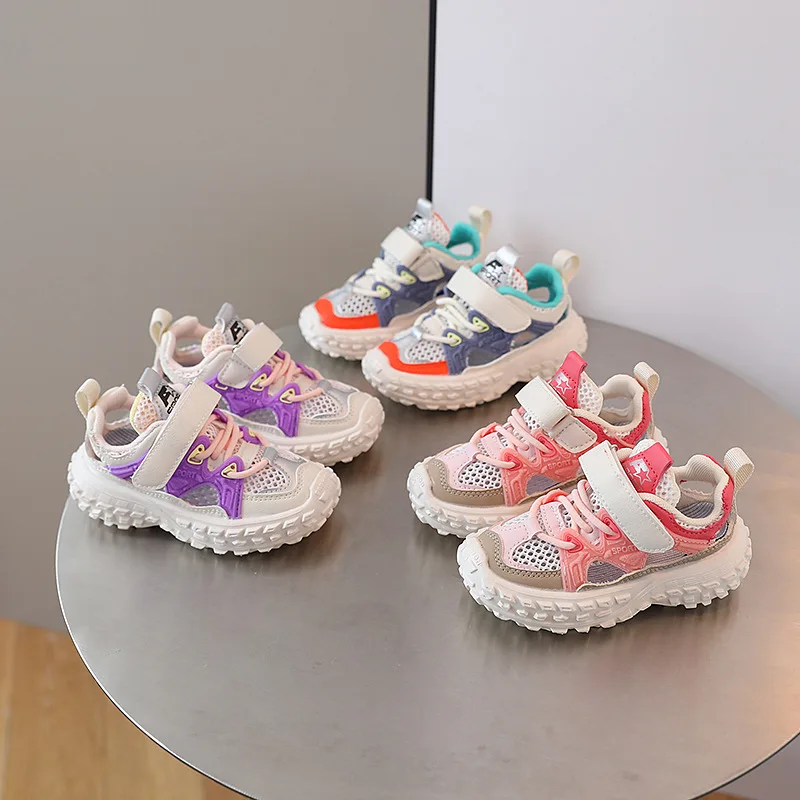 

2023 Summer Cut-Outs Breathable Flat Heels Sandals Baby Shoes Girls' Boys' Sneakers Kids Soft Soled Toddler Shoes