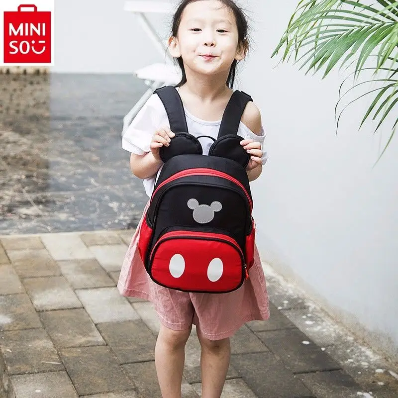 

MINISO Disney cartoon Mickey Minnie student backpack, simple and large capacity, sweet and versatile children's backpack