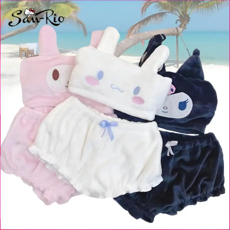 Anime Kuromi Pajamas Sanrio Plush Pyjamas Set Kawaii Woman Home Clothes Autumn Winter Sexy Tube Top Shorts Women's Clothes
Anime Kuromi Pajamas Sanrio Plush Pyjamas Set Kawaii Woman Home Clothes Autumn Winter Sexy Tube Top Shorts Women's Clothes