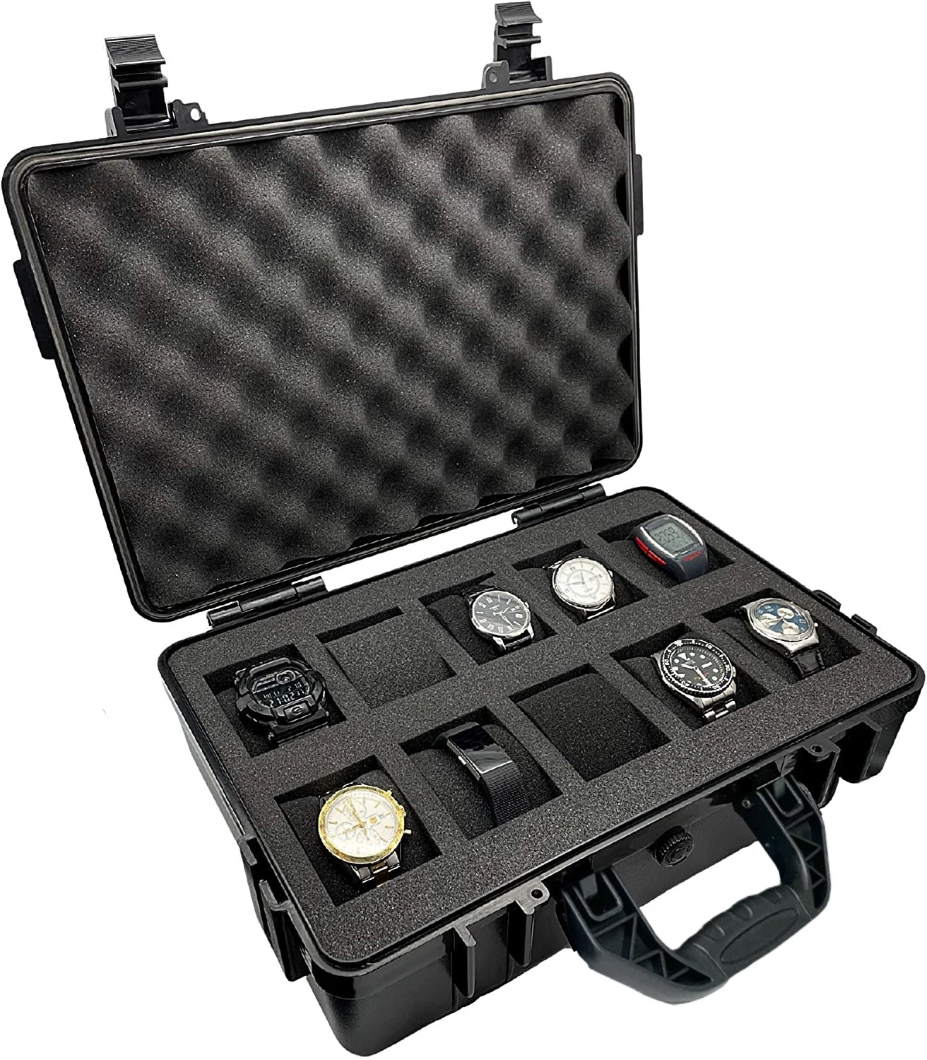 8/10/24 Slots Safety Watch Box Suitcase Portable Toolbox Protective Colock Tool Box Waterproof Case Watch Storage Box W/ Sponge
8/10/24 Slots Safety Watch Box Suitcase Portable Toolbox Protective Colock Tool Box Waterproof Case Watch Storage Box W/ Sponge