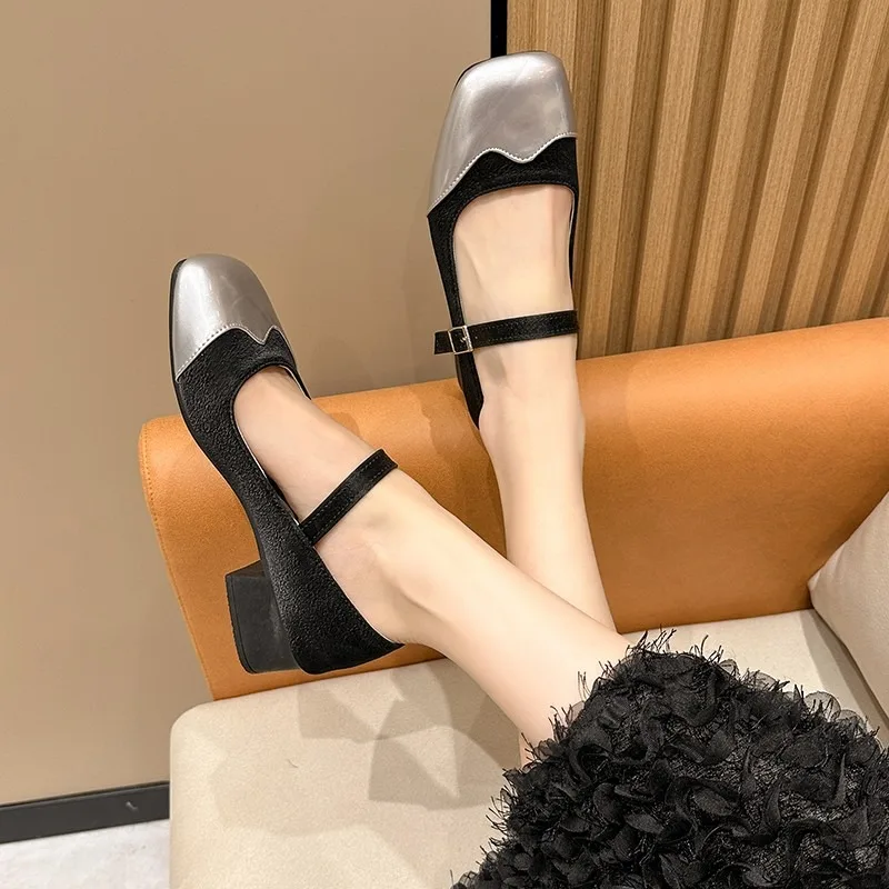 2024Women's Oxford Shoes Patchwork Mary Janes Shoes Leather Mid Heels Dress Shoes Mixed Color Pump Buckle Strap
2024Women's Oxford Shoes Patchwork Mary Janes Shoes Leather Mid Heels Dress Shoes Mixed Color Pump Buckle Strap