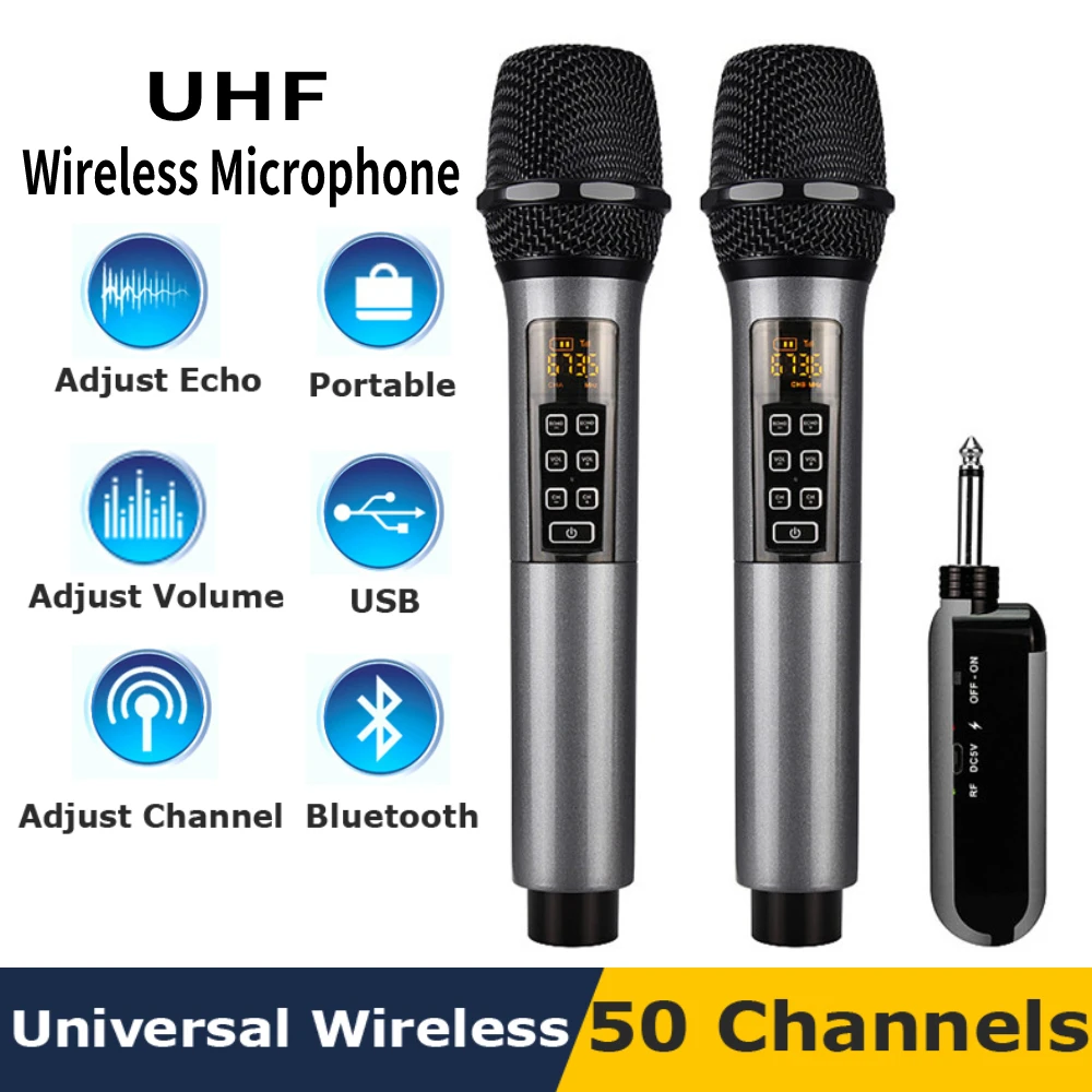 Профессиональный беспроводной микрофон UHF, выбираемый канал, ручной микрофон для караоке, студия, для домашвечерние, пения, выступления на сцене
Профессиональный беспроводной микрофон UHF, выбираемый канал, ручной микрофон для караоке, студия, для домашвечерние, пения, выступления на сцене