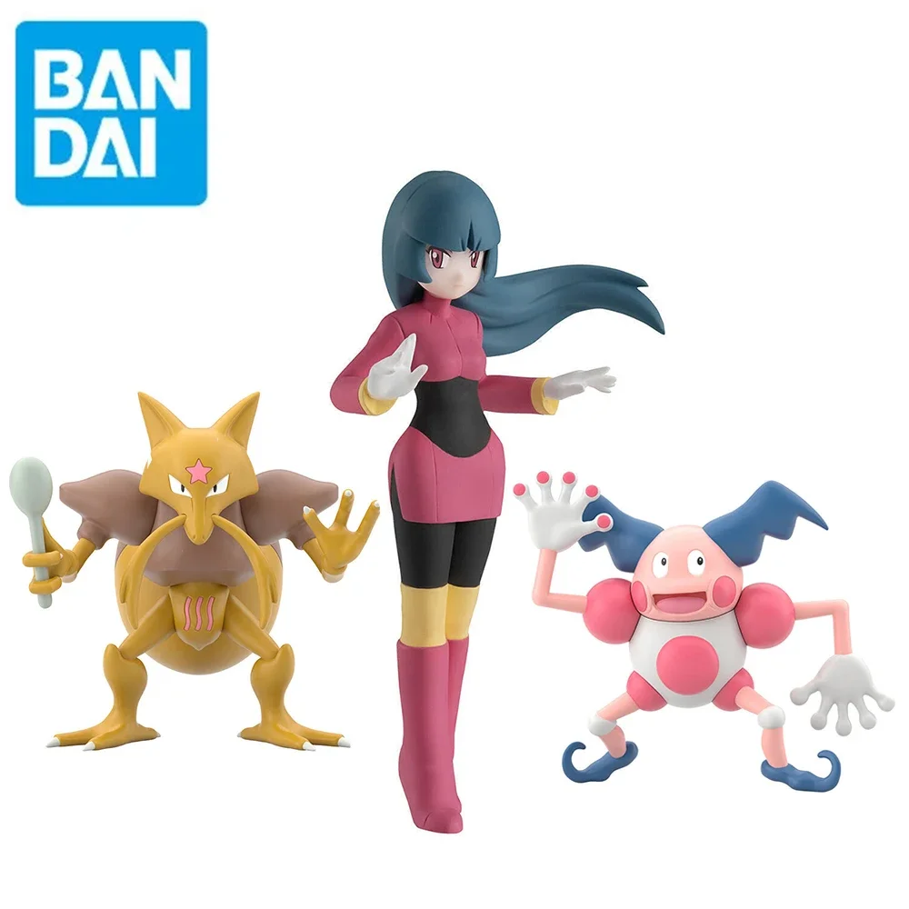 

Original Bandai Pokemon Scale World Kanto Chihou Sabrina Mr. Mime Kadabra Collectible Ornaments Figure Model Toys