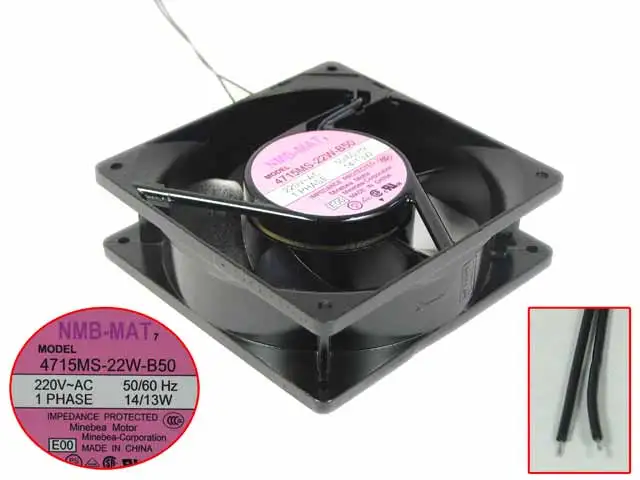 NMB-MAT 4715MS-22W-B50 E00 AC 220V 14W 120x120x38mm вентилятор охлаждения сервера
NMB-MAT 4715MS-22W-B50 E00 AC 220V 14W 120x120x38mm вентилятор охлаждения сервера