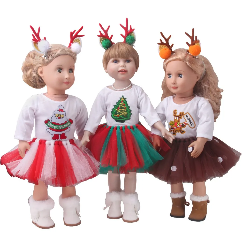 Long Sleeved American Doll Clothes Two Elk Hairpins Christmas Suit Doll Dresses 18 Inch Cute Dress Set Christmas Doll Clothes
Long Sleeved American Doll Clothes Two Elk Hairpins Christmas Suit Doll Dresses 18 Inch Cute Dress Set Christmas Doll Clothes