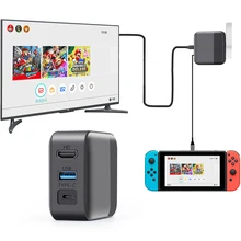 2 in 1 Multifunction Charging Dock Small PC Adapter USB Type-C HD Connector TV Converter For Nintendos Switch Game Console
2 in 1 Multifunction Charging Dock Small PC Adapter USB Type-C HD Connector TV Converter For Nintendos Switch Game Console