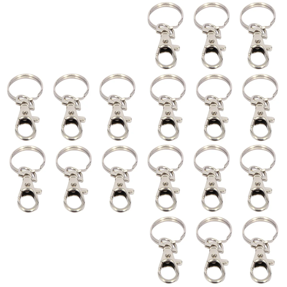 

30 pcs Metal Swivel Lobster Keychain Car Keyring Clasp Clip Trigger Buckle Snap Hook with Split Ring