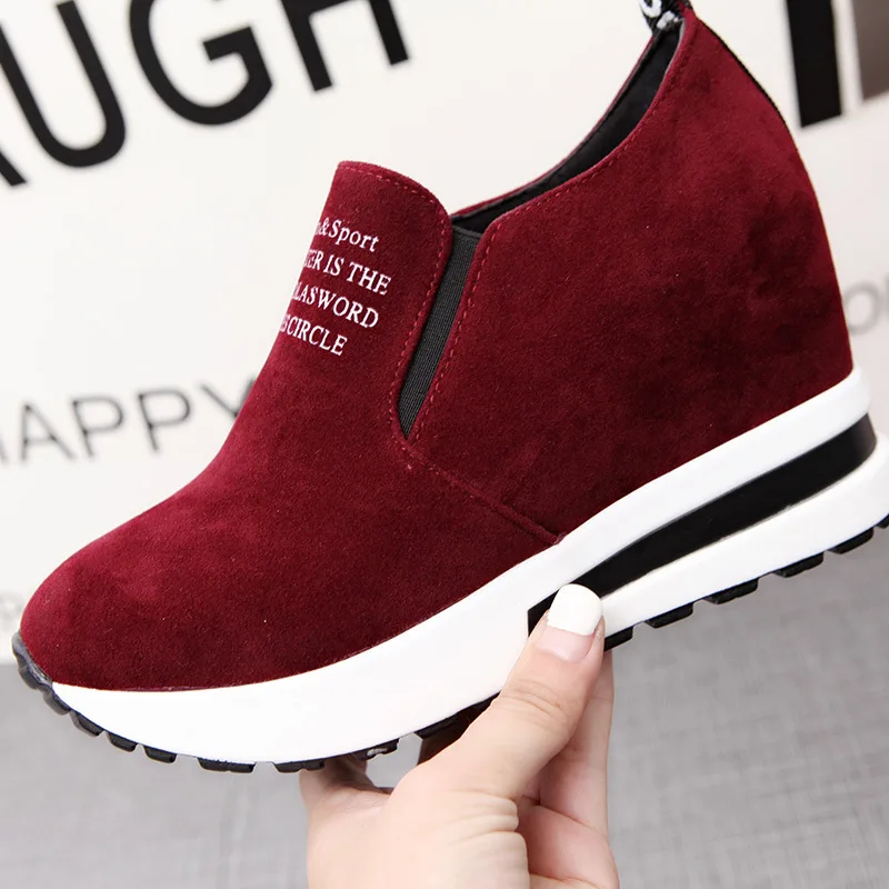

Wedge Heel Sneakers 35-41 Autumn Women Fashion Thick Sole Comfortable Large Size Loafers Casual Flats Zapatillas Mujer 358