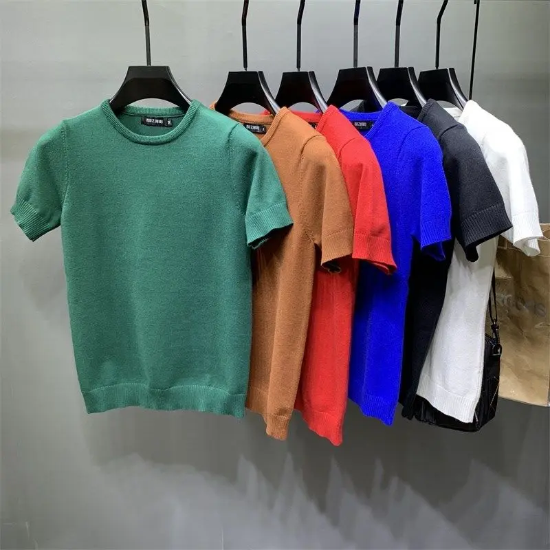 2023 New Summer Male Fashion Hot Sales Short Sleeve Top Men's Solid Color Sweater Pullover O-Neck Pullover Slim Knitted Tees
2023 New Summer Male Fashion Hot Sales Short Sleeve Top Men's Solid Color Sweater Pullover O-Neck Pullover Slim Knitted Tees