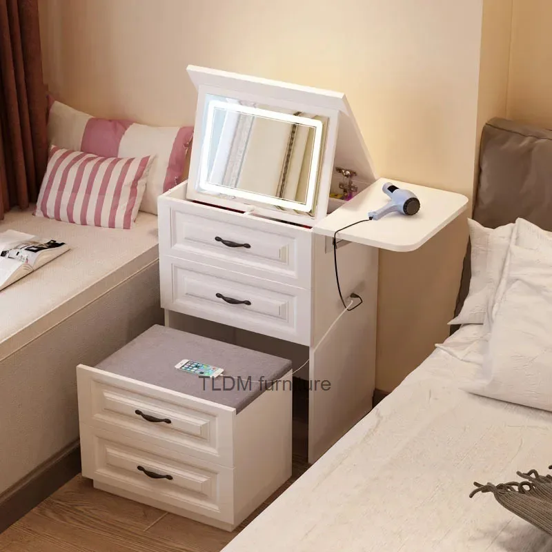 Nordic Man-made Board Dressers for Bedroom Furniture Designer Light Luxury Bedside Storage Cabinet Integrated Dressing Table 
Nordic Man-made Board Dressers for Bedroom Furniture Designer Light Luxury Bedside Storage Cabinet Integrated Dressing Table