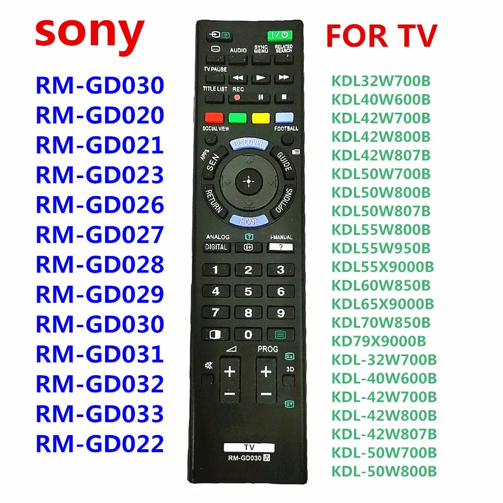 

RM-GD030 New Remote For SONY Smart TV Control RM-GD023 GD033 RM-GD031 RM-GD032 RM-GD027 For KDL32W700B KDL40W600B KDL42W700B