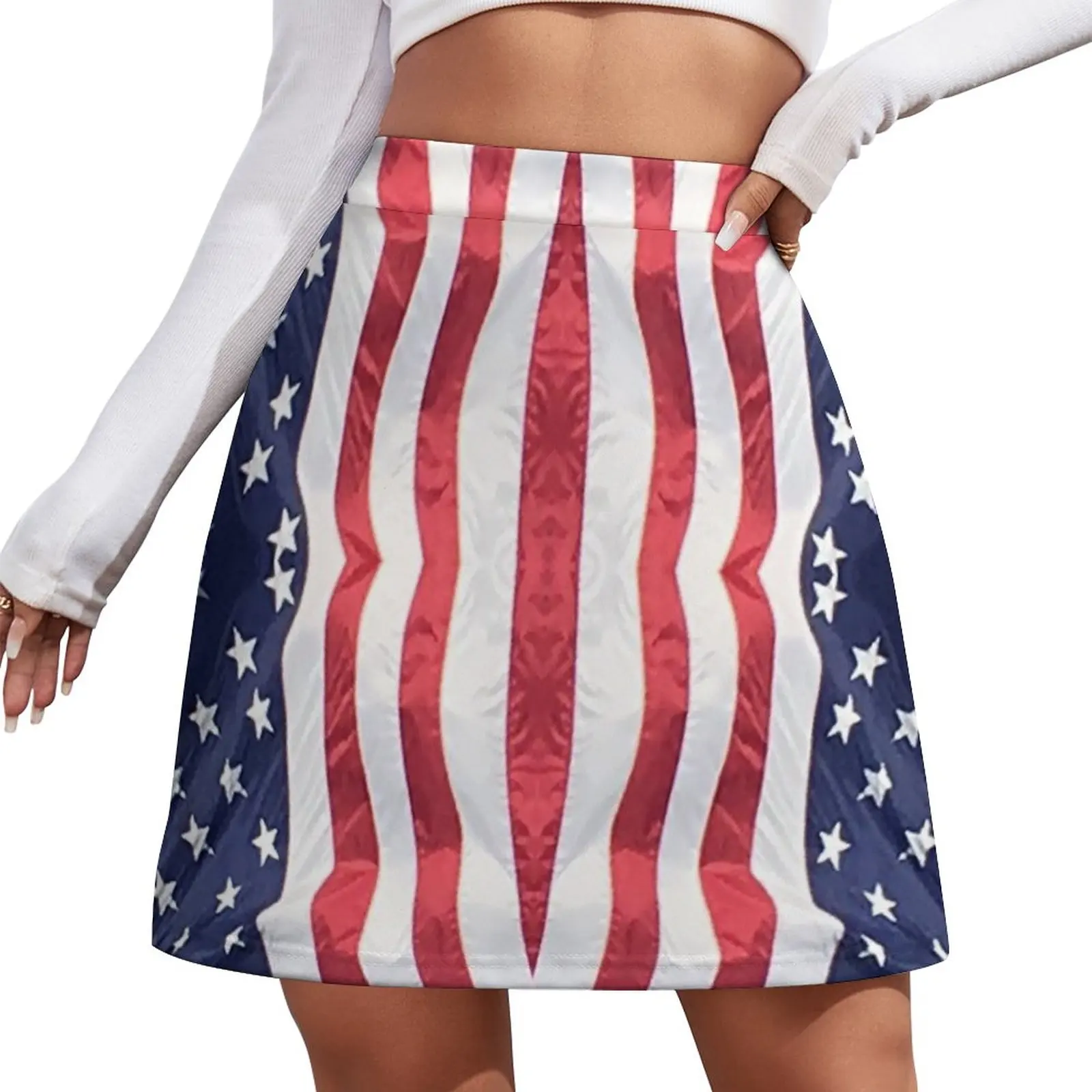 

Stars and Stripes Flag Mini Skirt korean ladies summer Korean clothing dress summer skirts