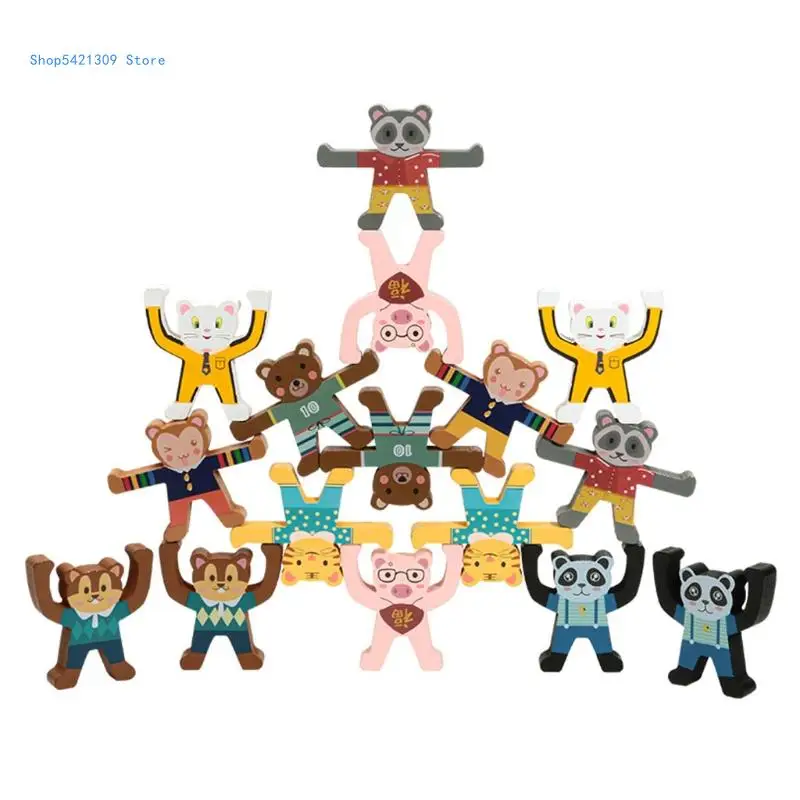 85WA Wooden Animal Stacking Balancing Block Animals Bricks Puzzles Game Building Toy Intelligence for Play Kits
85WA Wooden Animal Stacking Balancing Block Animals Bricks Puzzles Game Building Toy Intelligence for Play Kits