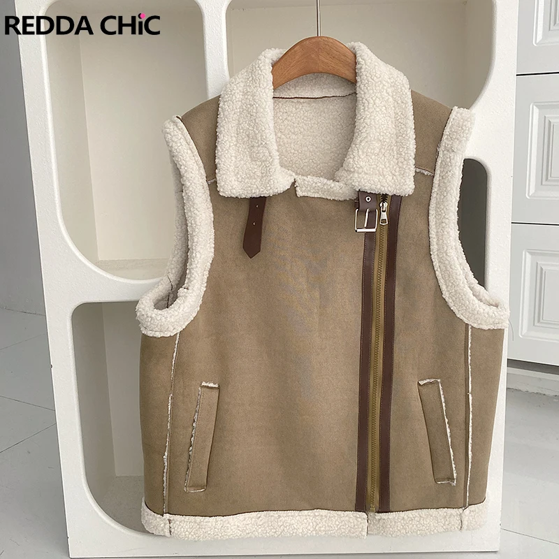 REDDACHiC Sherpa Fleece Sleeveless Vest Demi-season Women Coat Faux Suede Turtleneck Plush Jacket Korean Dongdaemun Fall Outwear
REDDACHiC Sherpa Fleece Sleeveless Vest Demi-season Women Coat Faux Suede Turtleneck Plush Jacket Korean Dongdaemun Fall Outwear