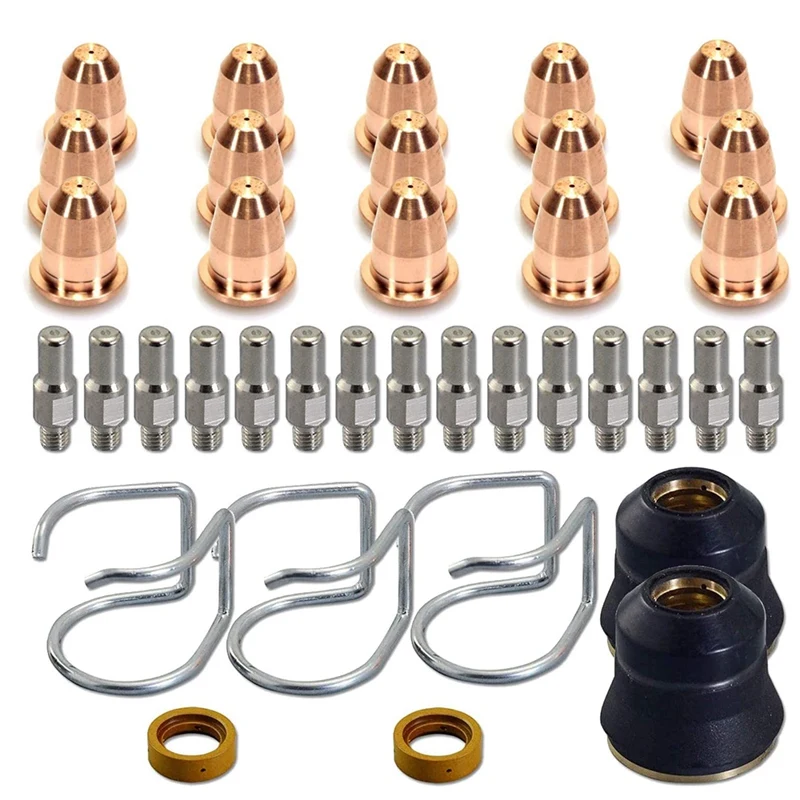 37Pcs Plasma Cutter Torch S45 Accessory PR0010 Electrodes PD0116-08 Nozzle Tips Spacer Guide Retaining Cap For S45 Torch
37Pcs Plasma Cutter Torch S45 Accessory PR0010 Electrodes PD0116-08 Nozzle Tips Spacer Guide Retaining Cap For S45 Torch