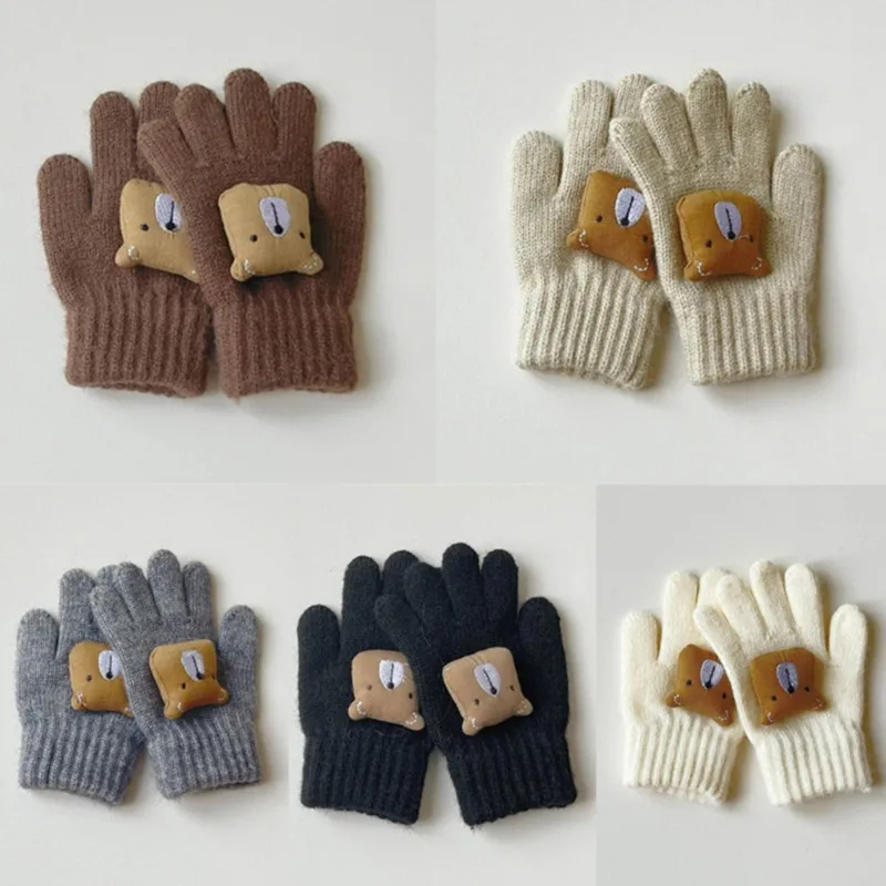 Cute Cartoon Bear Toddler Baby Gloves Winter Thicken Warm Kid Boy Girl Full Finger Mittens for 3-7 Years Children Outdoor Gloves 
Cute Cartoon Bear Toddler Baby Gloves Winter Thicken Warm Kid Boy Girl Full Finger Mittens for 3-7 Years Children Outdoor Gloves