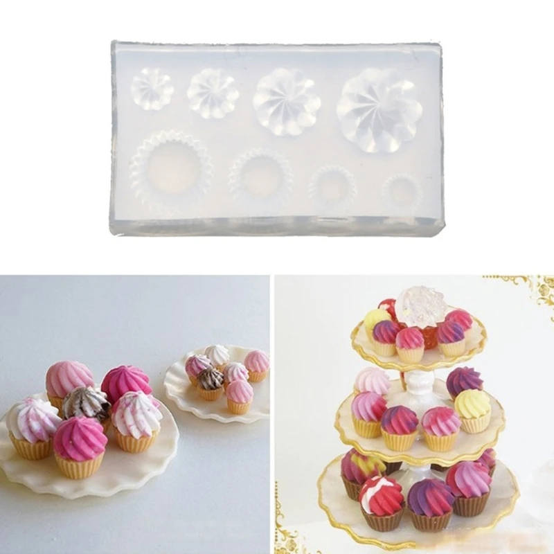 

Cupcake Holder Shape Epoxy Resin Mold 3D Fondant Mould Cake DIY Supplies Baking Tools Mini Crafts Making Silicone Mold