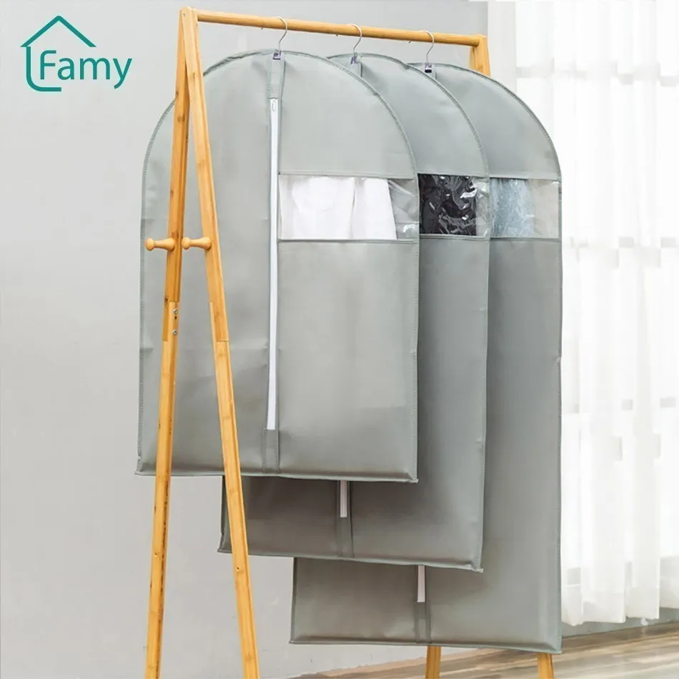 

Dust Cover Clothes Storage Garment Bag Wedding Dress Clothing Household Hanging Visible Windows Organizer Wardrobe Cover