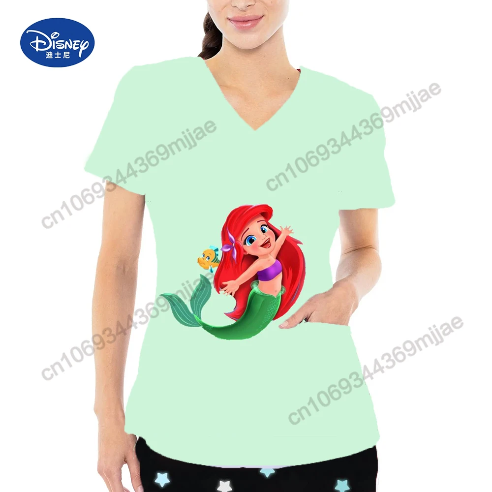 

Disney Women's -shir T Shirt for Women Clothing 2023 New Arrivals V-neck Pocket Vintage T Shirts Y2k One Pieces Korean Fashion