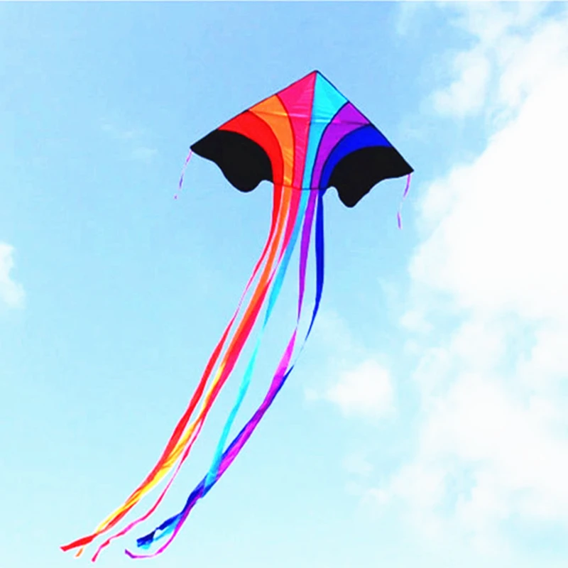 

free shipping high quality flying rainbow kite line nylon fabric ripstop kids kites factory chinese kite wholesale bird eagle