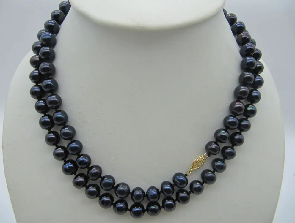 Free Shipping 32" Black south sea natural pearl necklace 9-10mm 14KGP yellow Clasp
Free Shipping 32" Black south sea natural pearl necklace 9-10mm 14KGP yellow Clasp
