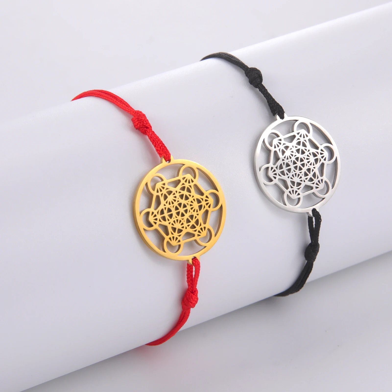 EUEAVAN 10pcs/lot Metatron Cube Bracelets for Woman Stainless Steel Charm Bracelet with Red Black Rope Wholesale Jewelry Gifts
EUEAVAN 10pcs/lot Metatron Cube Bracelets for Woman Stainless Steel Charm Bracelet with Red Black Rope Wholesale Jewelry Gifts