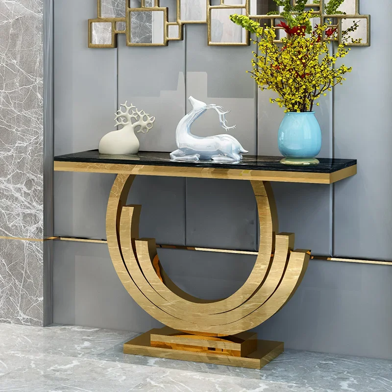 Light luxury entrance table, marble stainless steel semicircle, modern simple aisle, entrance to the house, partition against
Light luxury entrance table, marble stainless steel semicircle, modern simple aisle, entrance to the house, partition against