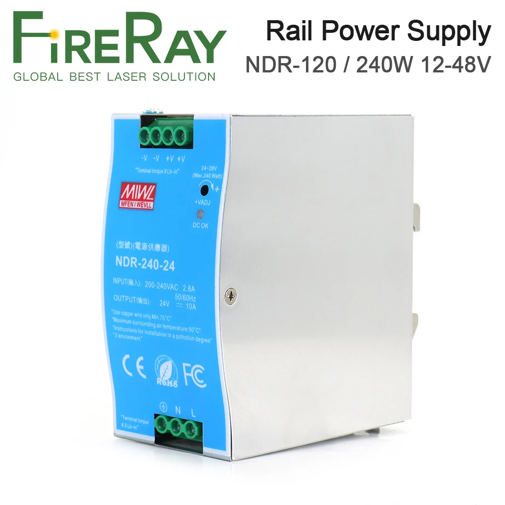 FireRay Original MeanWell NDR Series 120W 240W Rail Switch Power Supply NDR-125 12V 24V 48V
FireRay Original MeanWell NDR Series 120W 240W Rail Switch Power Supply NDR-125 12V 24V 48V