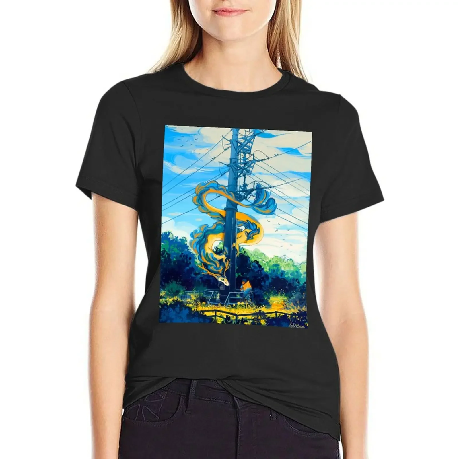 Dragon's Tower T-shirt Short sleeve tee korean fashion t-shirt dress for Women sexy
Dragon's Tower T-shirt Short sleeve tee korean fashion t-shirt dress for Women sexy