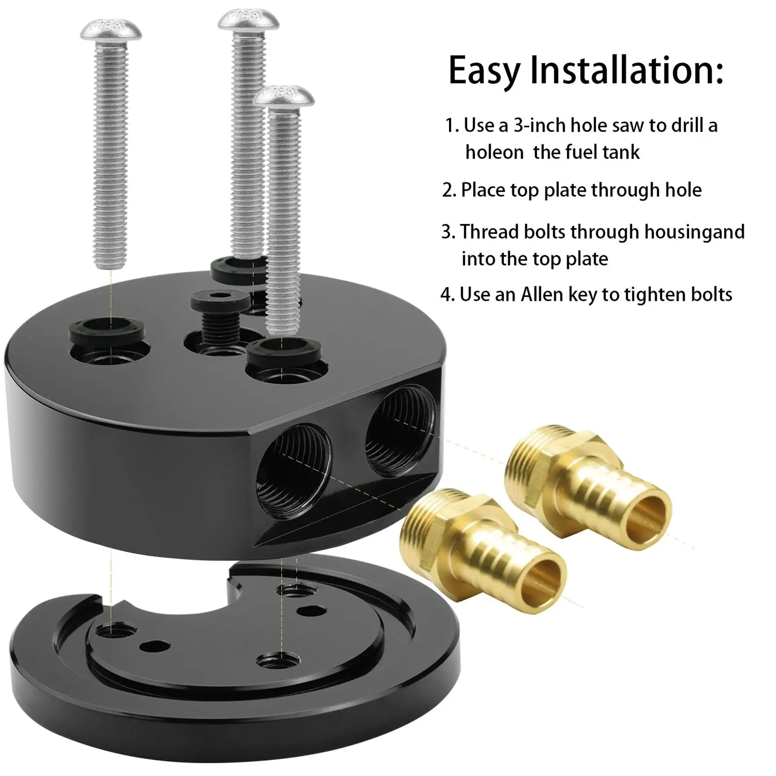 Fuel Tank Sump for Gasoline Fuel Tanks with Brass Fittings Integrated Return Dual Port Sump
Fuel Tank Sump for Gasoline Fuel Tanks with Brass Fittings Integrated Return Dual Port Sump