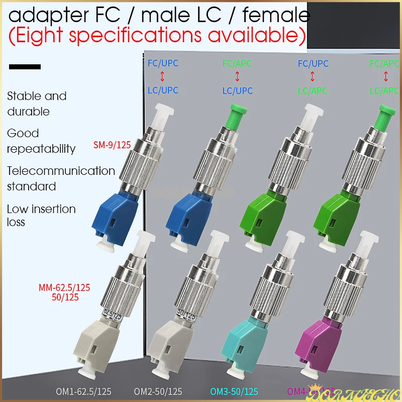 

LC Female To FC Male Hybrid Converter Adapter Fiber Optical Power Meter Coupler Single Mode Optical Connector