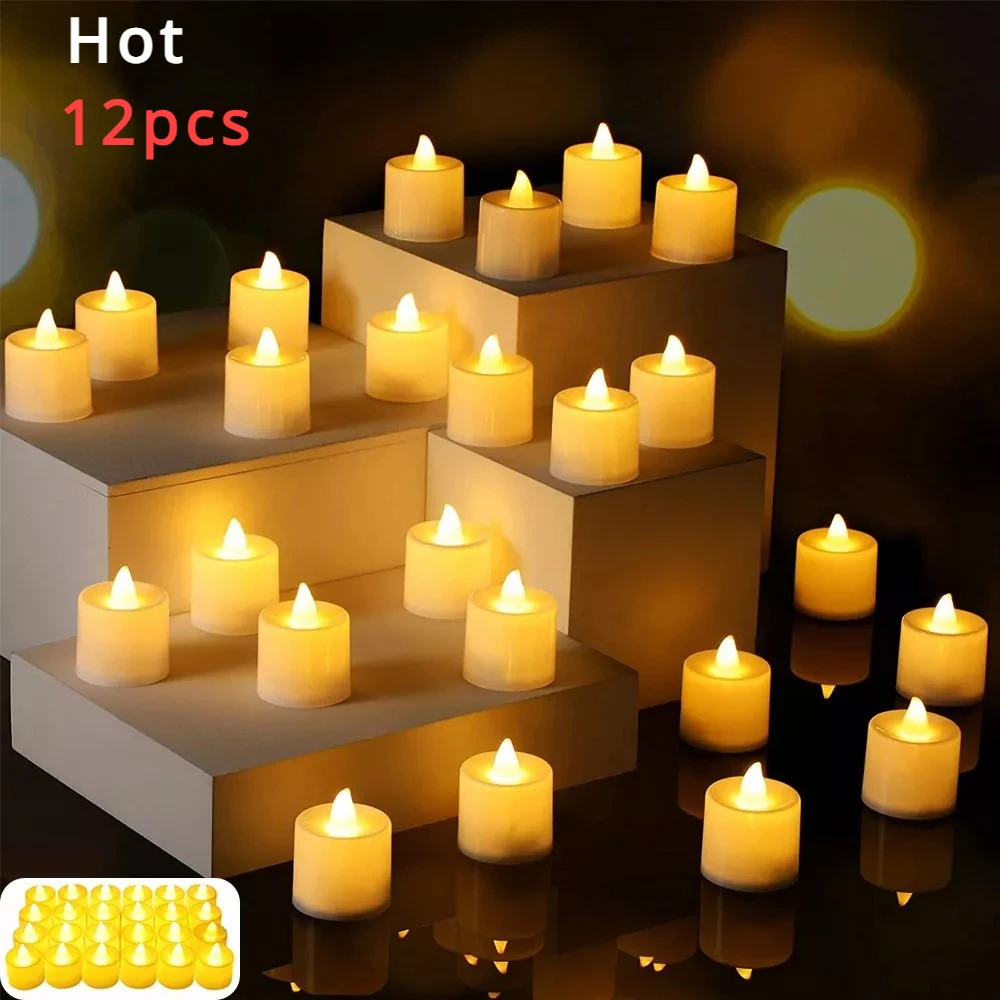 

LED Candle Battery Powered Flameless Tea Candle Fake Candle Lamp Wedding Birthday Party Home Decoration Lamp Candlestick Candles