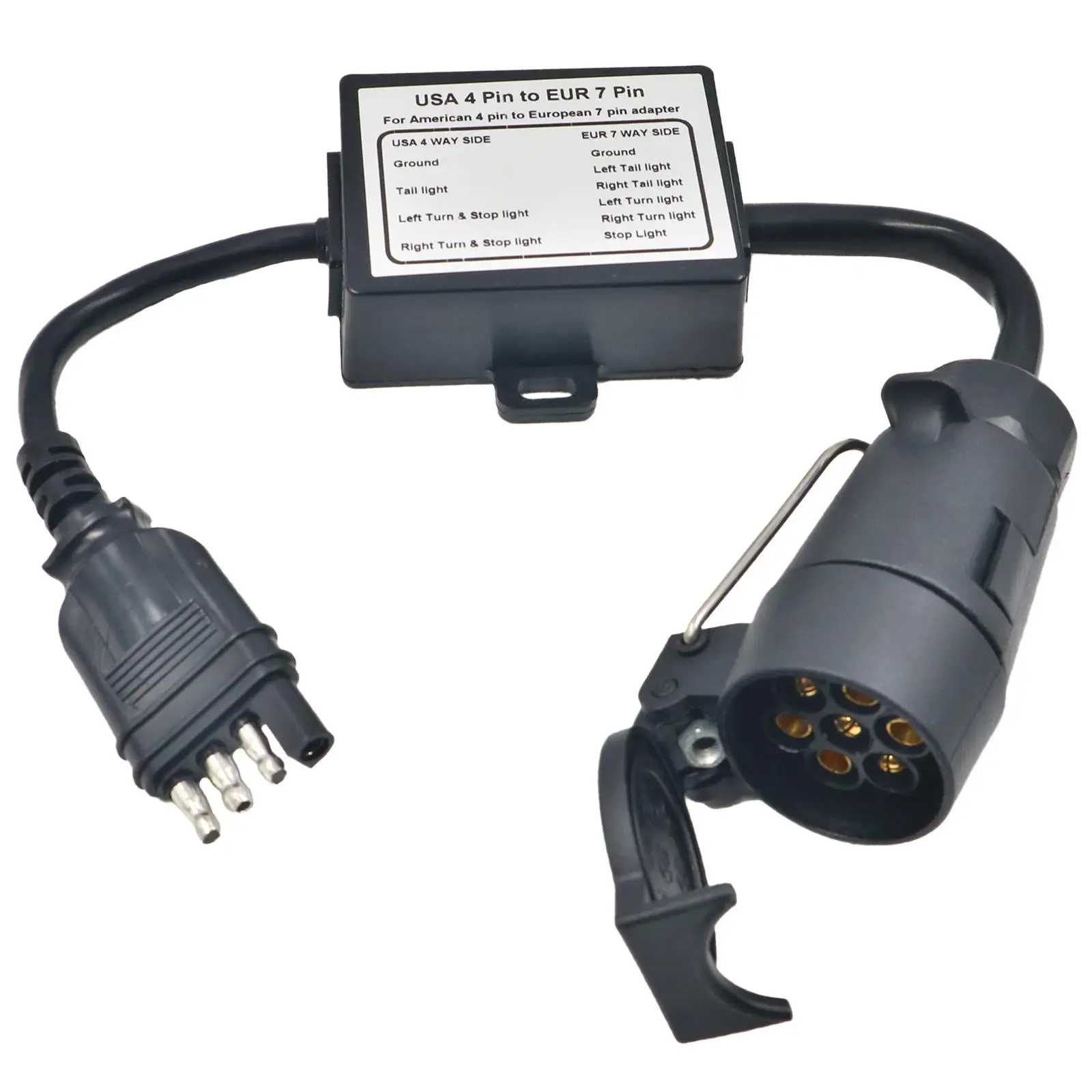 Trailer Coupler American 4-pin to European 7-pin Trailer Adapter Wiring Connector for Pickup Truck Tractor Boat RV Truck
Trailer Coupler American 4-pin to European 7-pin Trailer Adapter Wiring Connector for Pickup Truck Tractor Boat RV Truck
