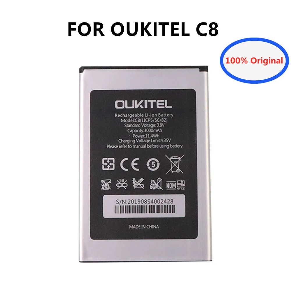 

Новый высококачественный аккумулятор Oukitel C8 3000 мАч для телефона Oukitel C8 C 8 (1ICP5/56/82), сменная аккумуляторная батарея