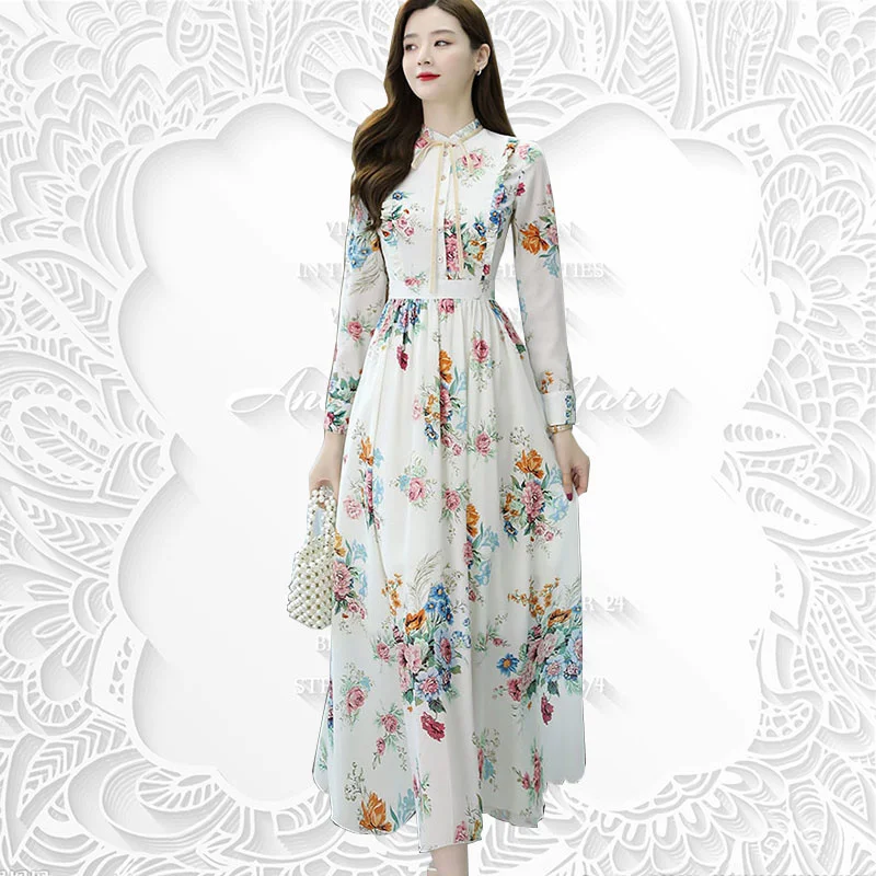 Spring Summer Women Printing Design Leisure Collar Long Holiday Beach Dress Temperament High Quality Long Dress
Spring Summer Women Printing Design Leisure Collar Long Holiday Beach Dress Temperament High Quality Long Dress