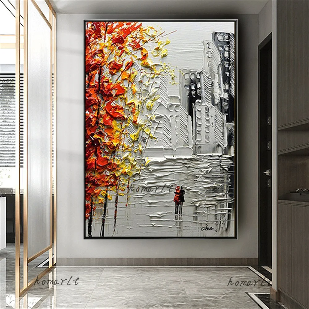 Large 100% Hand Painted Modern Abstract Oil Painting Original White Orange Landscape Painting For Home Wall Textured Art
Large 100% Hand Painted Modern Abstract Oil Painting Original White Orange Landscape Painting For Home Wall Textured Art