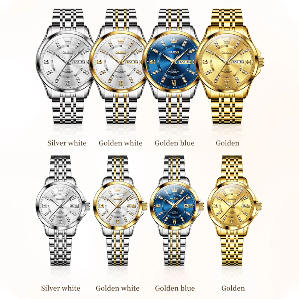 OLEVS-Montre-bracelet à quartz étanche pour couple, montres de marque de luxe, date Shoe, cadeau amoureux des travailleurs, tendance de la mode, originale 6