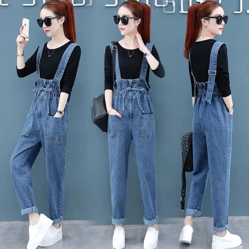 Denim Jeans Women Casual Spring Summer Fashion Overalls Pants Sets Loose Pocket Bud Jumpsuit Straight Jeans Shoulder Straps 1151
Denim Jeans Women Casual Spring Summer Fashion Overalls Pants Sets Loose Pocket Bud Jumpsuit Straight Jeans Shoulder Straps 1151