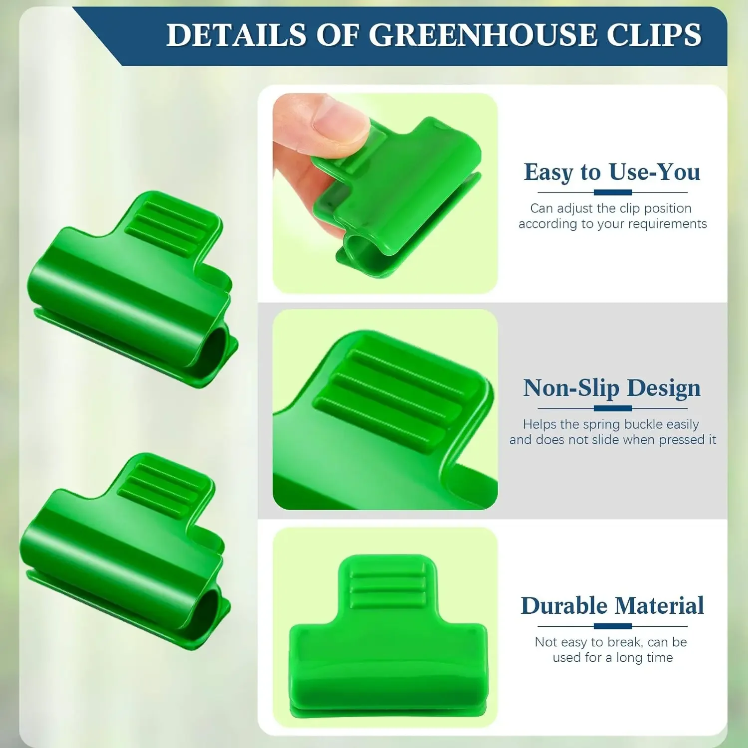 greenhouse hoop clips S8527cbb71bdc4360bc9f72b3ea60a60cC