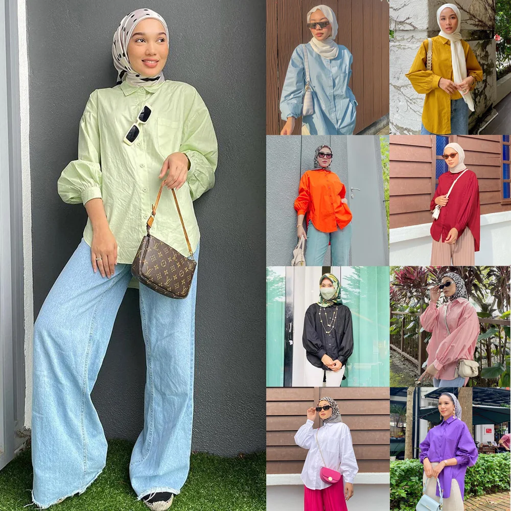 2024 Spring Autumn Long Sleeve Solid Color Top T-Shirt Blouses Muslim Fashion Shirt Young Girl Style Islamic Clothing for Women
2024 Spring Autumn Long Sleeve Solid Color Top T-Shirt Blouses Muslim Fashion Shirt Young Girl Style Islamic Clothing for Women