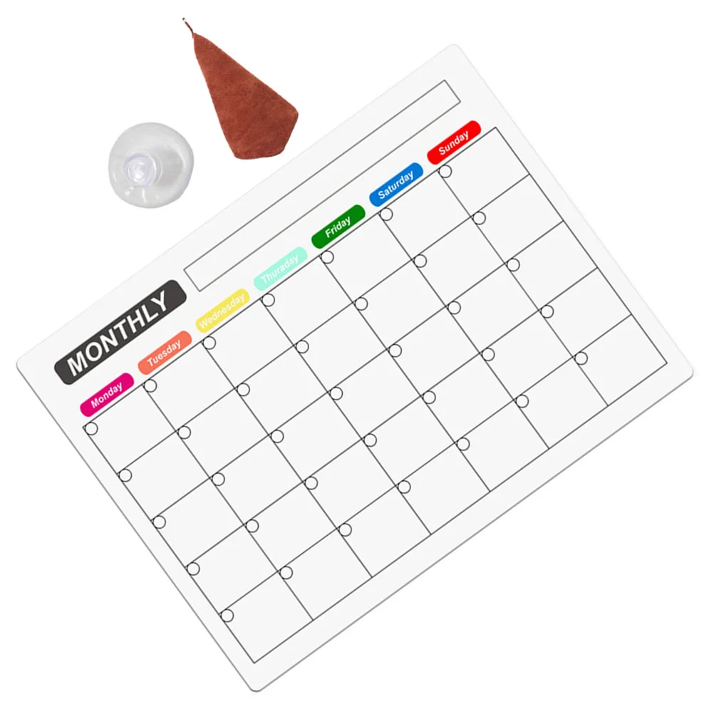

Magnetic Weekly Planner Erasable Message Board Writing Plastic White for Fridge Clear Dry Erase Schedule Refrigerator