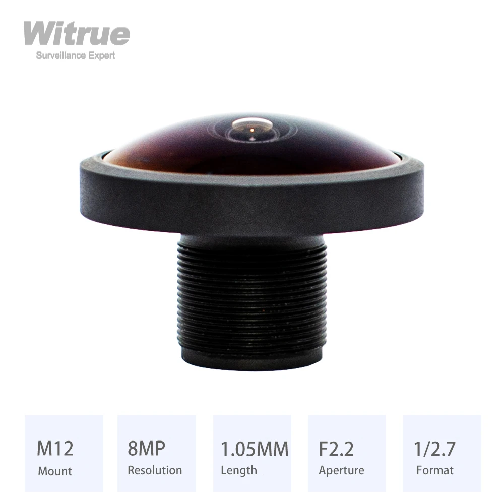 4K 8MP Fisheye Lens 1.05mm 210 Degree M12 Mount Aperture F2.2 Format 1/2.7 650nm IR filter for Car camera CCTV Survellance
4K 8MP Fisheye Lens 1.05mm 210 Degree M12 Mount Aperture F2.2 Format 1/2.7 650nm IR filter for Car camera CCTV Survellance