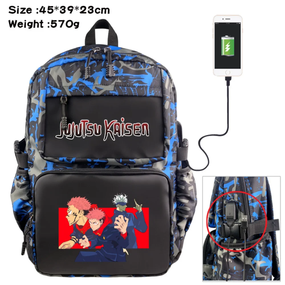 Jujutsu Kaisen Backpack USB Anime Canvas Charging Zip Casual Schoolbag Shoulder Bags Mochila Laptop Travel Bag Rucksack Unisex
Jujutsu Kaisen Backpack USB Anime Canvas Charging Zip Casual Schoolbag Shoulder Bags Mochila Laptop Travel Bag Rucksack Unisex