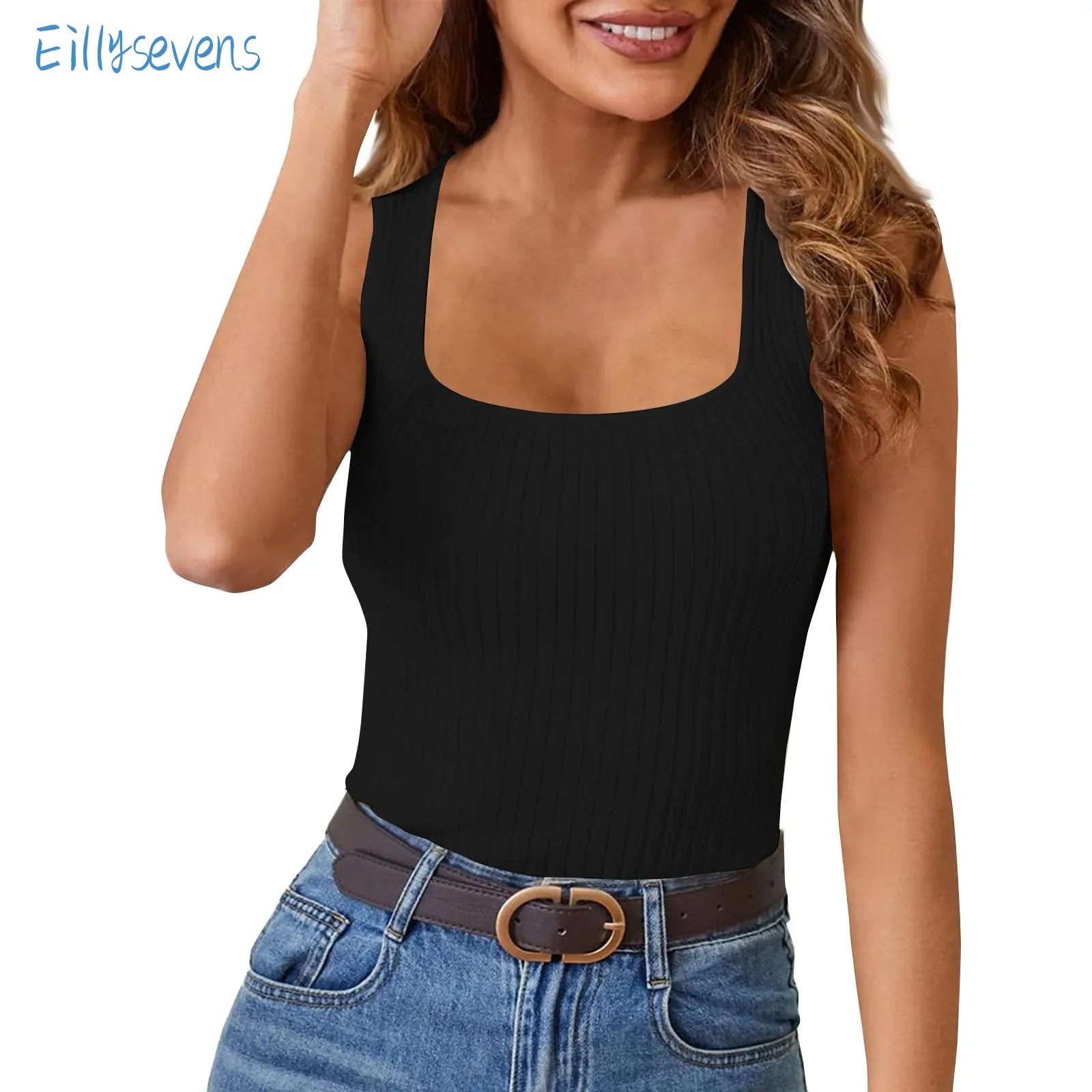 Summer Women'S Pit Strips Vest Daily Causal All-Match Square Collar High Elastic Slim Sexy Sleeveless Tops Fashion Bottom Vest
Summer Women'S Pit Strips Vest Daily Causal All-Match Square Collar High Elastic Slim Sexy Sleeveless Tops Fashion Bottom Vest