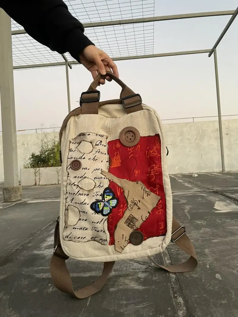Women Backpack Retro Patchwork Burnt Out Patchwork Backpacks Trendy Design Large Capacity Canvas Student Commuting Shoulder Bag
Women Backpack Retro Patchwork Burnt Out Patchwork Backpacks Trendy Design Large Capacity Canvas Student Commuting Shoulder Bag