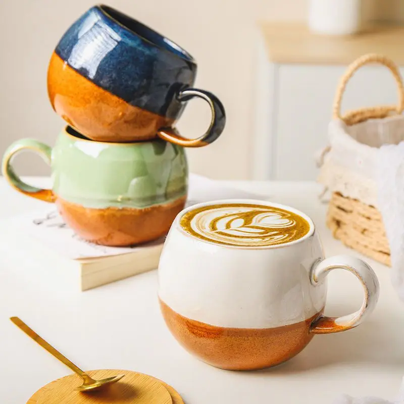 

Кофейная чашка, керамическая кружка Ins, Высококачественная кружка с крышкой и ложкой, чашка для воды, домашняя кружка для завтрака, чашка большой емкости с соломинкой